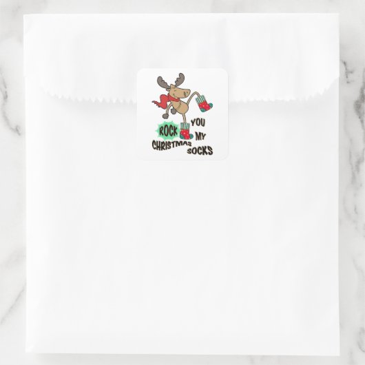 Mijn kerstsokken schenen vierkante sticker (Tas)