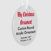 Mijn kerstversiering voor acrylversiering (rond) ornament (voorkant)