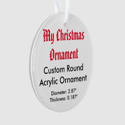 Mijn kerstversiering voor acrylversiering (rond) ornament (voorkant)
