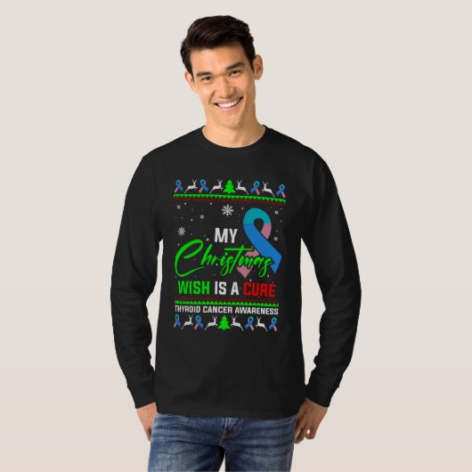 Mijn kerstwens is een zuivere schildklierkanker t-shirt (Voorkant volledig)