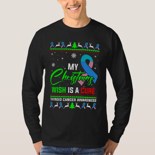 Mijn kerstwens is een zuivere schildklierkanker t-shirt (Voorkant)