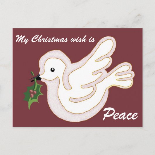 Mijn kerstwens is vrede feestdagenkaart (Voorkant)