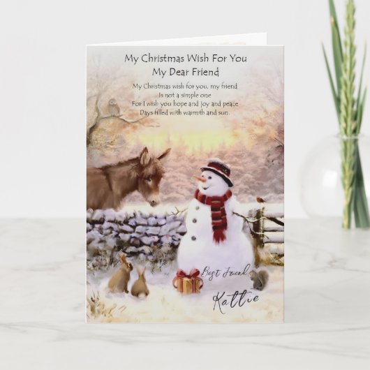 Mijn kerstwens voor u Mijn lieve vriendin kerst Kaart (Voorkant)