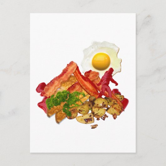 Mijn Ketchup Gone Squatchin voor Bacon Breakfast Briefkaart (Voorkant)