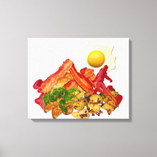 Mijn Ketchup Gone Squatchin voor Bacon Decor Canvas Afdruk