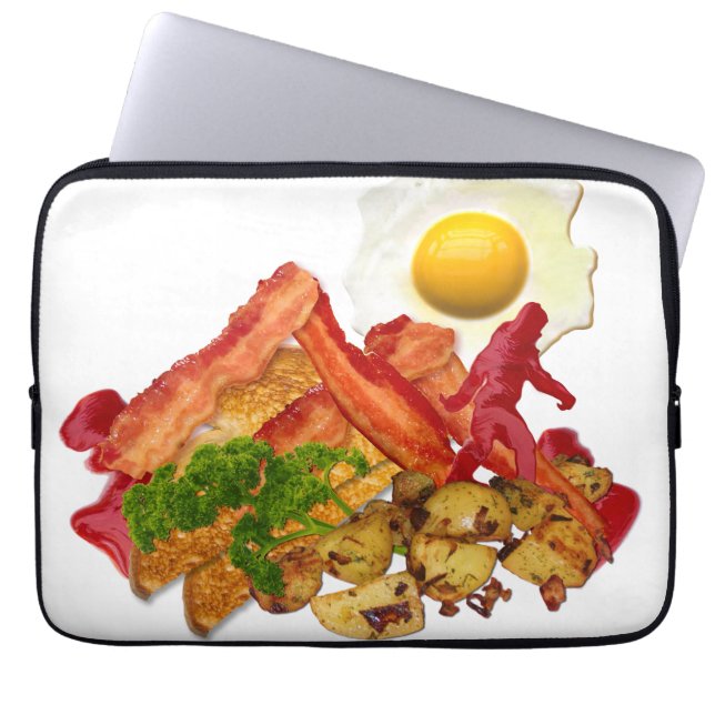 Mijn Ketchup Gone Squatchin voor Bacon Mountain Laptop Sleeve (Voorkant)