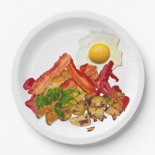 Mijn Ketchup Gone Squatchin voor Bacon Papieren Bordje (Voorkant)