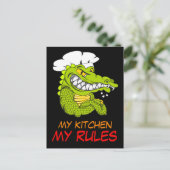 Mijn keuken Mijn regels, Alligator Chef, Grappige Briefkaart (Staand voorkant)