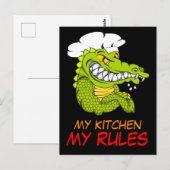 Mijn keuken Mijn regels, Alligator Chef, Grappige Briefkaart (Voorkant / Achterkant)