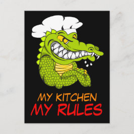 Mijn Keuken Mijn Regels, Alligator Chef, Grappige Briefkaart