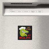 Mijn Keuken Mijn Regels, Alligator Chef, Zwart Magneet (Insitu (Vaatwasser))