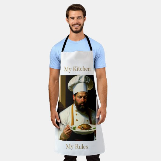 Mijn keuken Mijn regels Apron Schort (Gedragen)
