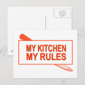 Mijn keuken. Mijn regels. Fun Design for Kitchen B Briefkaart (Voorkant / Achterkant)