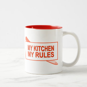 Mijn keuken. Mijn regels. Fun Design for Kitchen B Tweekleurige Koffiemok