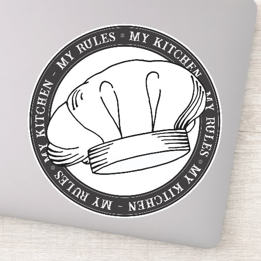 Mijn keuken Mijn regels Hoofd Chef Quote Sticker (Detail)