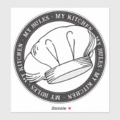 Mijn keuken Mijn regels Hoofd Chef Quote Sticker (Vel)