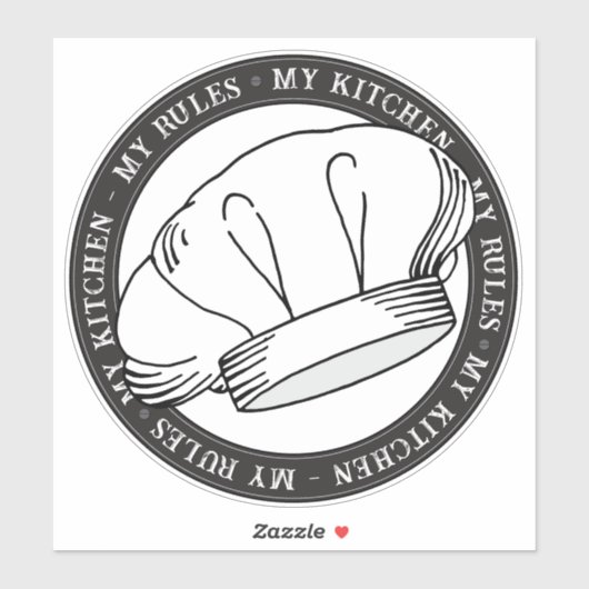Mijn keuken Mijn regels Hoofd Chef Quote Sticker (Vel)