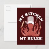 Mijn keuken Mijn regels | Octopus Chef Briefkaart (Voorkant / Achterkant)