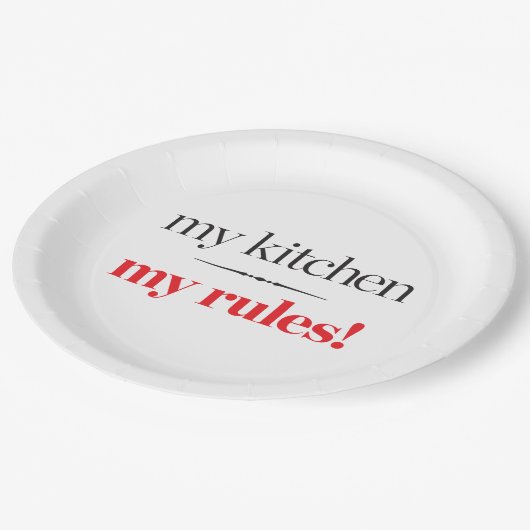 Mijn keuken, mijn regels papieren bordje (Gekanteld)
