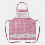 Mijn keuken, mijn regels rode, gepersonaliseerde S Schort (Voorkant)