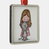 Mijn keuken ophangen - Ontwerp voor kattendeksels Metalen Ornament (Rechts)