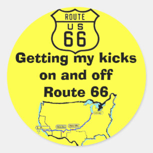 Mijn kicks krijgen Route 66 Ronde Sticker