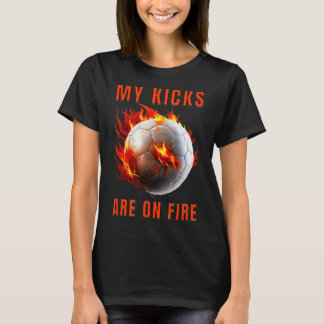 Mijn kicks staan in brand voetbalontwerp  t-shirt
