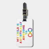 Mijn kind Autistisch Geweldige oneindigheid Bagagelabel (Voorkant verticaal)