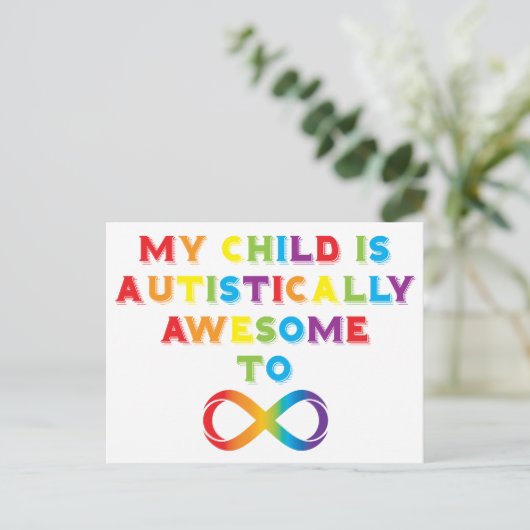 Mijn kind Autistisch Geweldige oneindigheid Briefkaart (Staand voorkant)