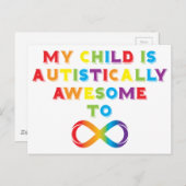 Mijn kind Autistisch Geweldige oneindigheid Briefkaart (Voorkant / Achterkant)