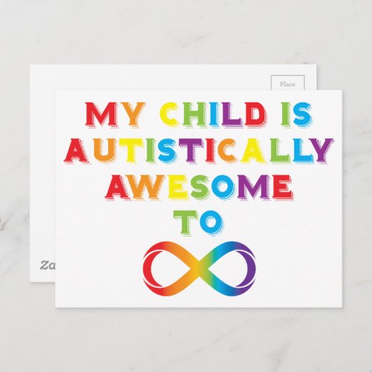 Mijn kind Autistisch Geweldige oneindigheid Briefkaart (Voorkant / Achterkant)