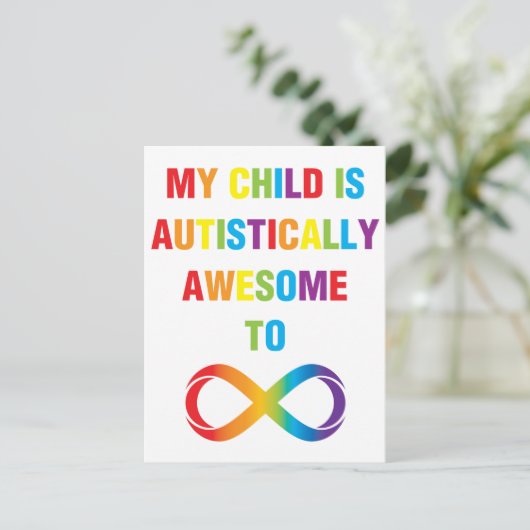 Mijn kind Autistisch Geweldige oneindigheid Briefkaart (Staand voorkant)