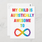 Mijn kind Autistisch Geweldige oneindigheid Briefkaart (Voorkant / Achterkant)
