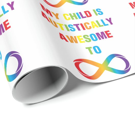 Mijn kind Autistisch Geweldige oneindigheid Cadeaupapier (Rol Hoek)