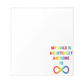 Mijn kind Autistisch Geweldige oneindigheid Notitieblok (Voorkant)