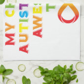 Mijn kind Autistisch Geweldige oneindigheid Theedoek (Gevouwen)