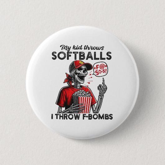 Mijn kind gooit zachte ballen - ik gooi F-bommen - Ronde Button 5,7 Cm (Voorkant)