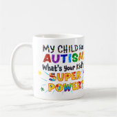 Mijn kind heeft AUTISM wat is uw Kind SUPER POWER? Koffiemok (Links)