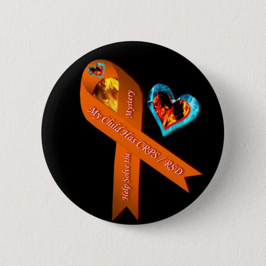 Mijn kind heeft CRPS RSD Fire Ice Heert Ronde Button 5,7 Cm (Voorkant)