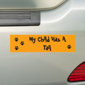 Mijn kind heeft een staart PAW Bumpersticker (Op auto)