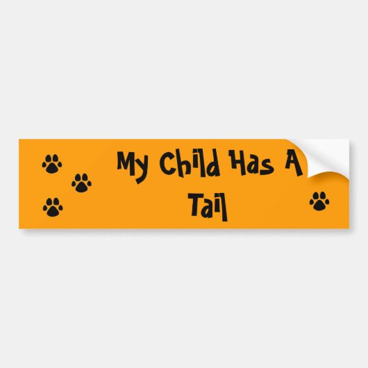 Mijn kind heeft een staart PAW Bumpersticker (Voorkant)