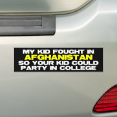 Mijn kind heeft in Afghanistan gevochten Bumpersticker (Op auto)