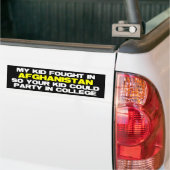 Mijn kind heeft in Afghanistan gevochten Bumpersticker (Op Truck)