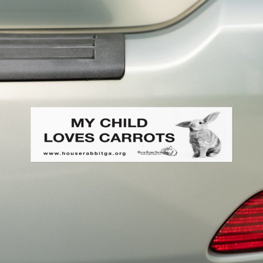 Mijn kind houdt van wortelen bumpersticker (Op auto)