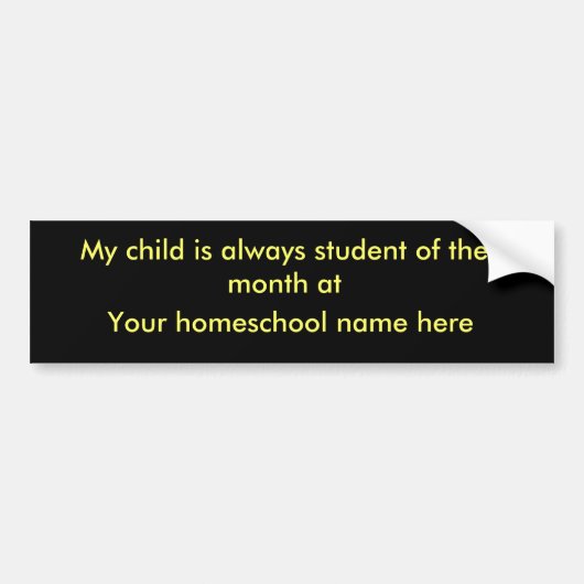Mijn kind is altijd student van de maand bij, jij. bumpersticker (Voorkant)