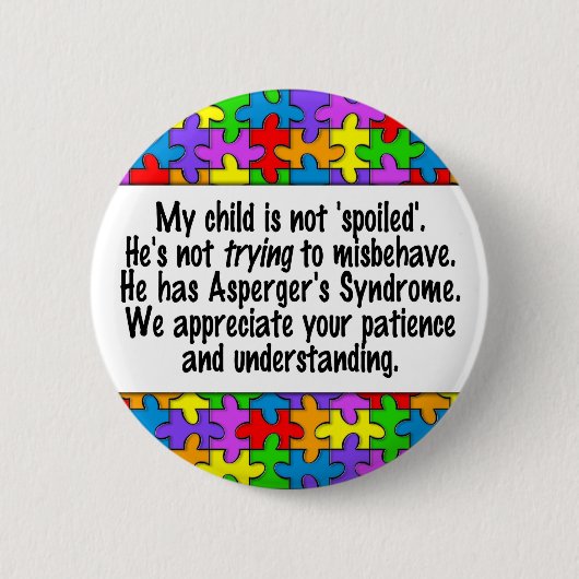 Mijn kind is niet bedwelmd ronde button 5,7 cm (Voorkant)
