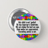 Mijn kind is niet bedwelmd ronde button 5,7 cm (Voorkant /achterkant)