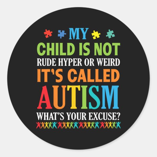 Mijn kind is niet onbeleefd, hyper raar, het heet ronde sticker (Voorkant)