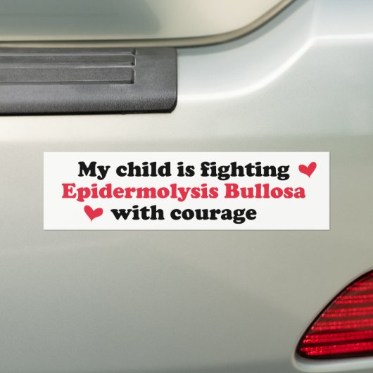 Mijn kind vecht tegen de EB met moed Bumpersticker (Op auto)
