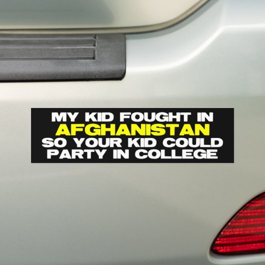 Mijn kind vocht in Afghanistan Bumpersticker (Op auto)